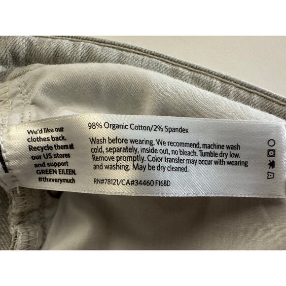 Eileen Fisher Sz 31x28 Gray Wash Organic Cotton Stretch Skinny Jeans Sustainable - Picture 4 of 9